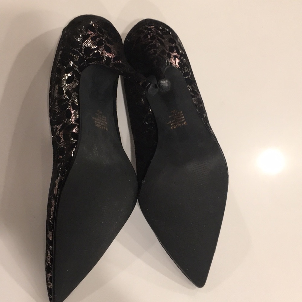 ✅ SOLD Black “Lace” Silver Heel 10M - Picture 7 of 10